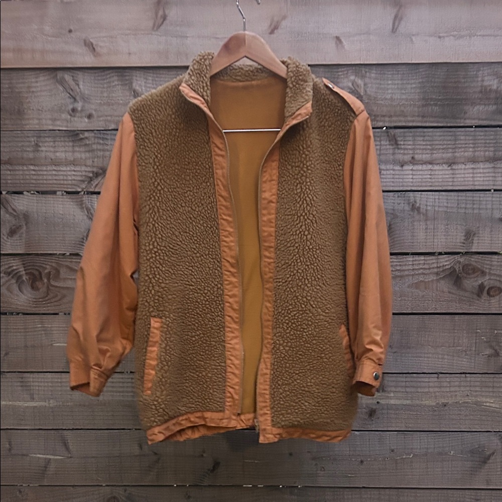 Vintage Brown and orange Sherpa Jacket